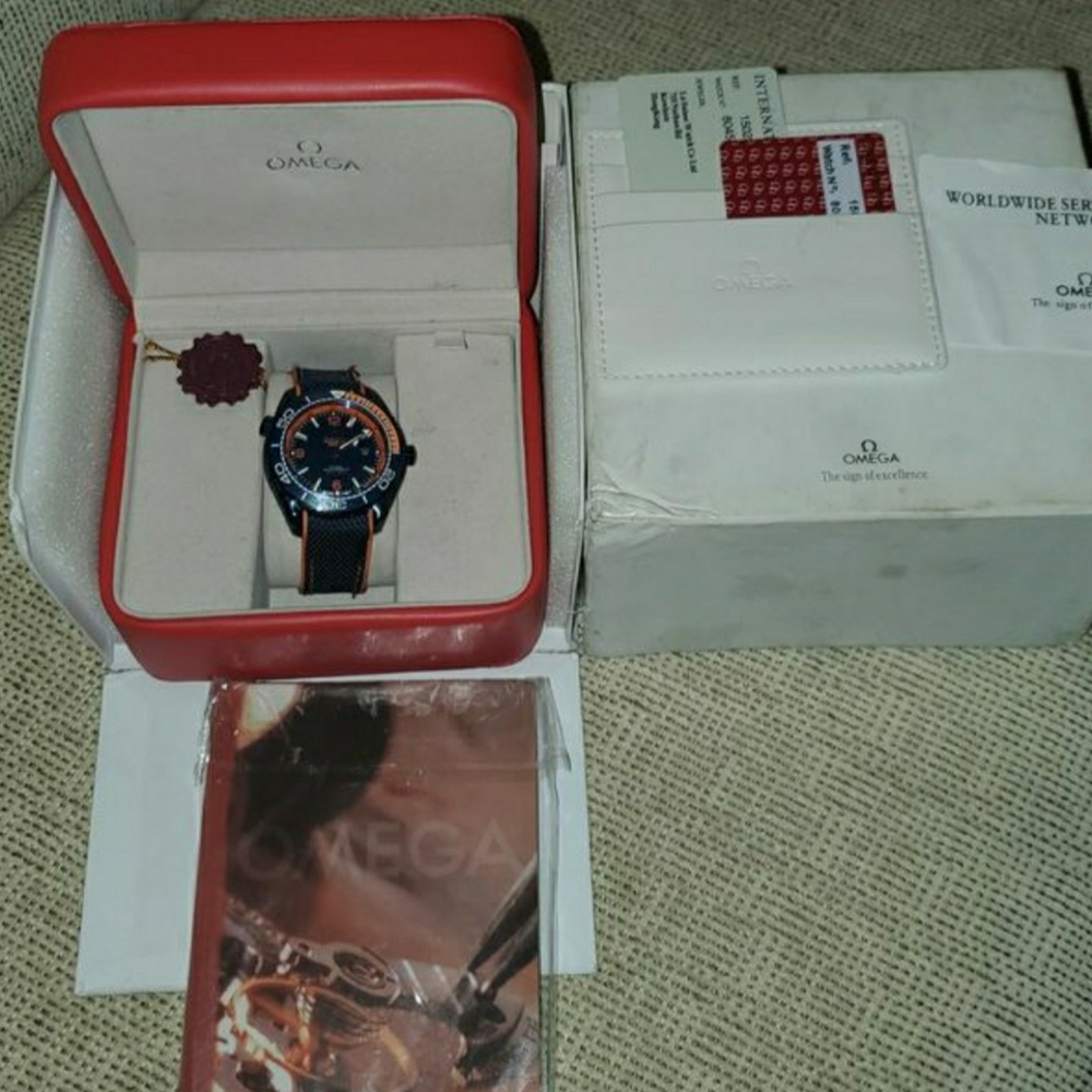 Omega seamaster men's blue dial watch